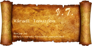 Váradi Tonuzóba névjegykártya